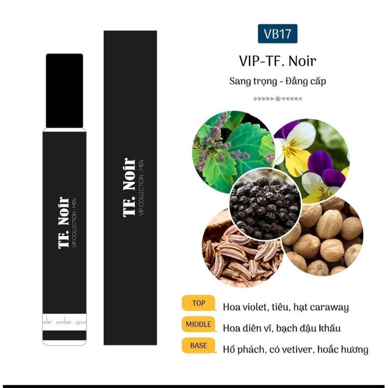 Tinh dầu nước hoa Pháp TF. Noir 12ml, Dạng lăn/xịt