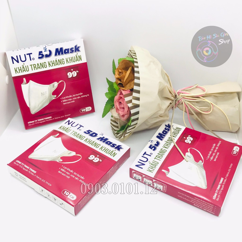 Khẩu trang 5d người lớn NUT chính hãng, 5d mask Hàn Quốc hàng có sẵn nhiều họa tiết mới hộp 10 cái