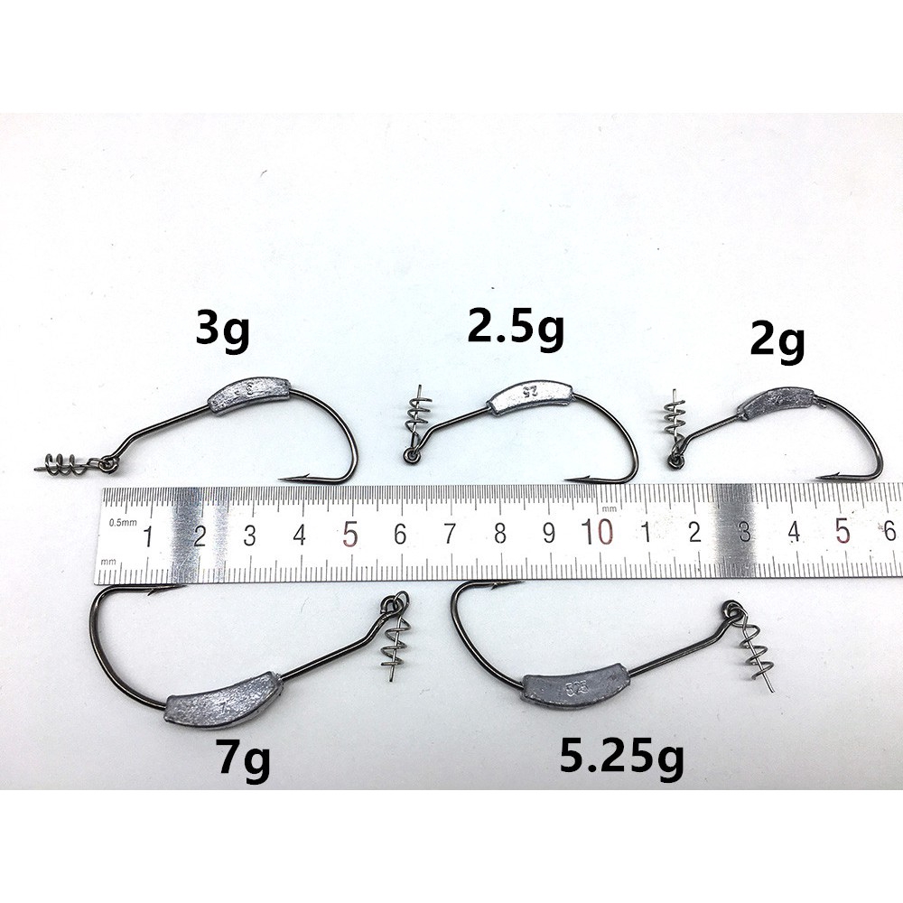 Hộp 25 Lưỡi Câu Cá Bằng Chì Nguyên Khối Kèm Móc Lò Xo Mềm Mại Tiện Dụng