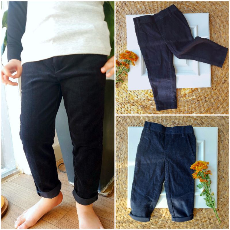Quần nhung thu đông cho bé dáng Hàn Quốc vintage rất ngầu - Hàng xuất dư xịn made in Vietnam bé từ 1 - 6 tuổi