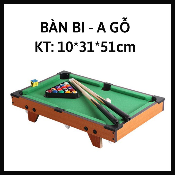 Bida bằng Gỗ - Mặt bàn Vải Nỉ - 15 bi đánh số + 2 Gậy + 1 Tẩy - Kích thước 51*31*10cm (Sẵn nowship HCM)