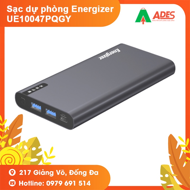 [Mã 154ELSALE2 giảm 7% đơn 300K] Sạc dự phòng Energizer UE10047PQGY 10.000mAh - sạc nhanh Quick Charge 3.0 và PD