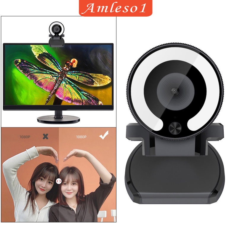 Webcam Amleso1 1080p Có Đèn Led Cho Laptop / Máy Tính Để Bàn | BigBuy360 - bigbuy360.vn