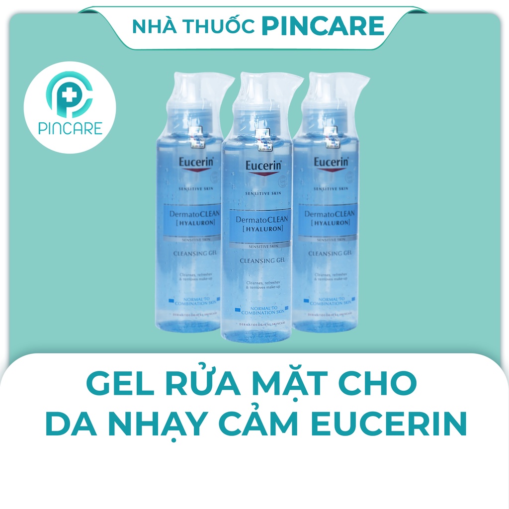Sữa rửa mặt da nhạy cảm Eucerin Dermato Clean Gel 200ml - Hàng chính hãng - Nhà thuốc PinCare