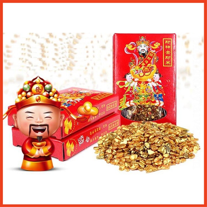 Combo Gạo vàng may mắn+ Bộ thất bảo thần tài