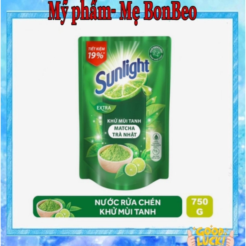 Nước Rửa Chén Bát Sunlight Trà Xanh Nhật Bản Túi 750g