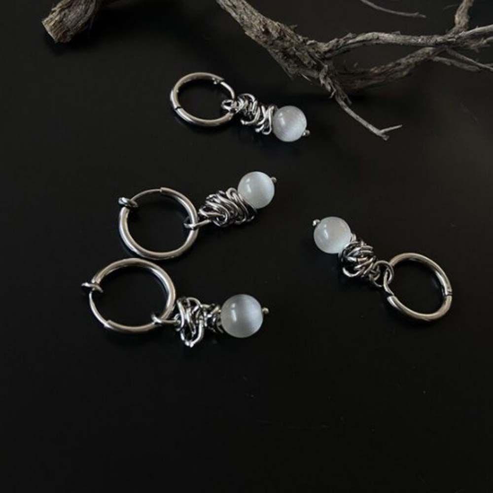 Bông Tai Dạng Hạt Trắng Phong Cách Trung Hoa Cổ Điển Mới Cho Nam