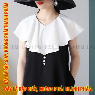 Rập giấy 30013 - đầm 4 mảnh - cổ rũ che vai