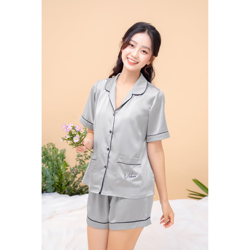 Bộ pijama chất liệu Lụa cao cấp VIBES Gray Silk Py Set