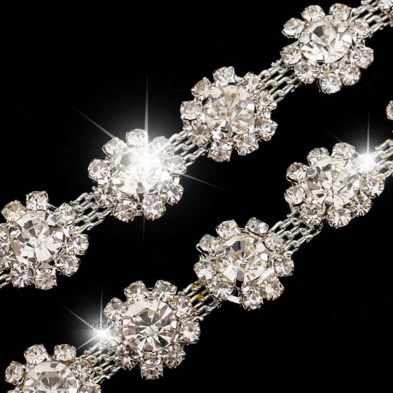 Dây chuyền ruy băng kim cương giả Diamante 1 Yard cho đám cưới