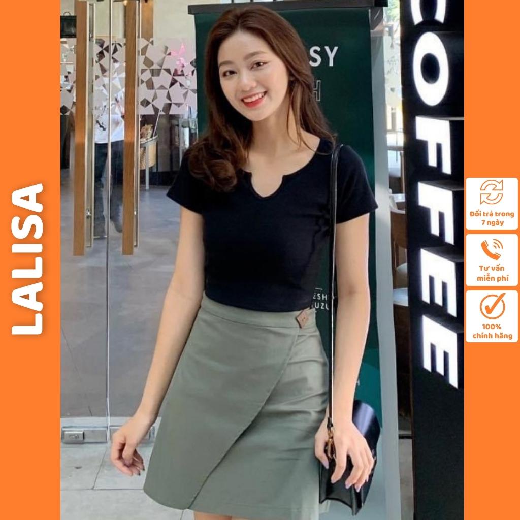 Áo Croptop Cổ Vuông Tay Ngắn LALISA Áo Crt Kiểu Ôm Body Sexy Thun Gân Co Dãn Cao Cấp Ulzzang Hàn Quốc AO040