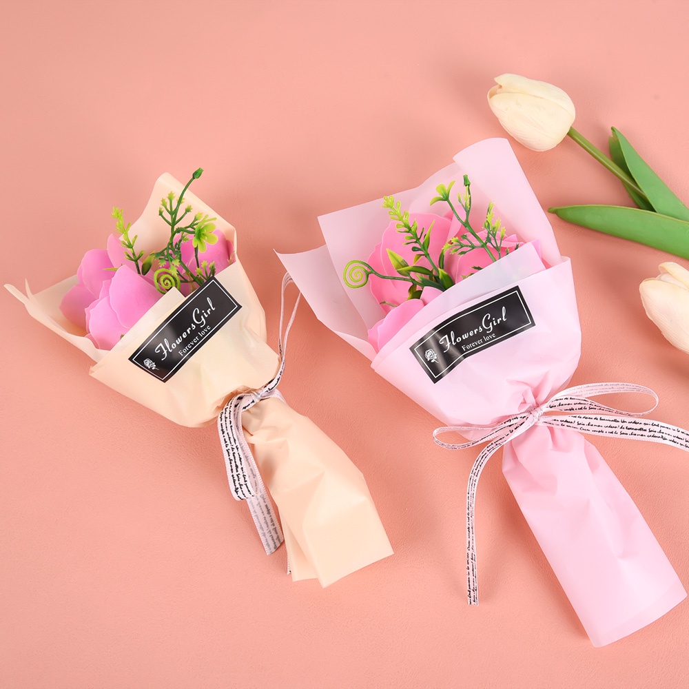 Set 3 Hoa Hồng Giả Trang Trí Tiệc Cưới