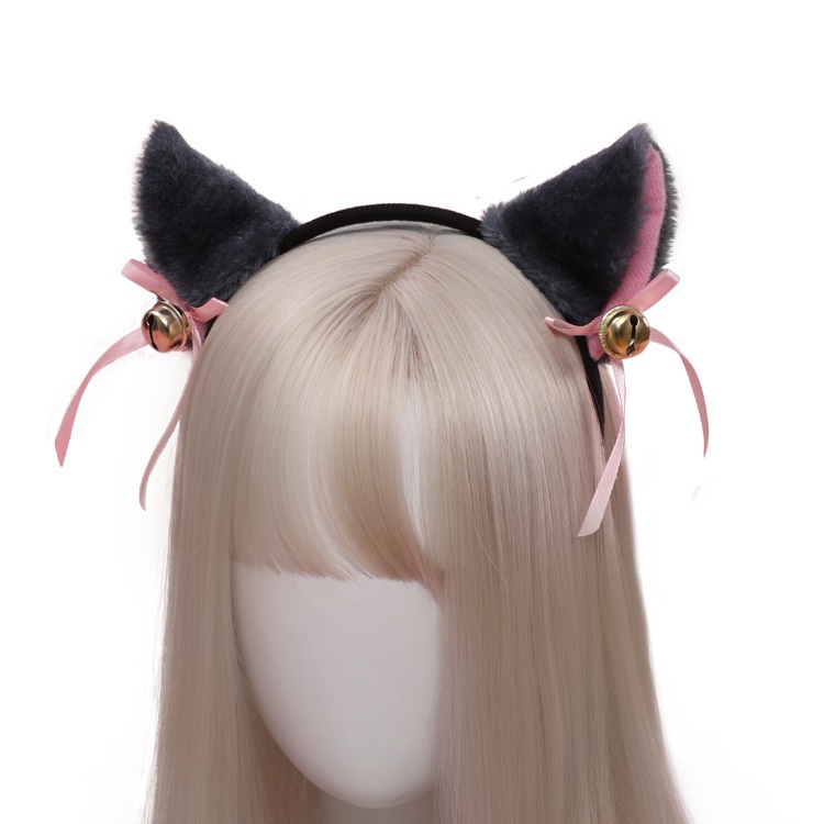 Cài tóc hình tai mèo hồ ly bằng lông nhung làm dùng làm trang phục cosplay lễ halloween