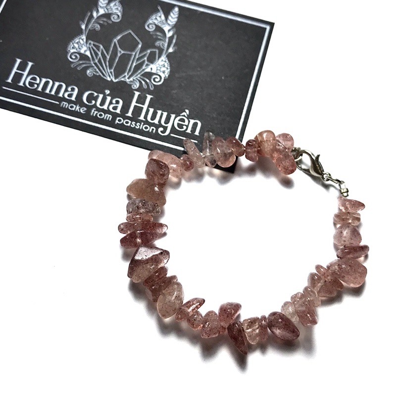 [strawberryquartz,brown agate,garnet] ( đọc nội dung )vòng tay đá thiên nhiên,vụn bóng,thanh tẩy