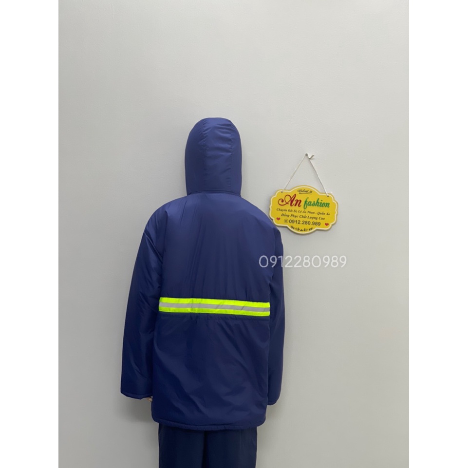 Đồ bảo hộ dùng trong kho đông lạnh -25 độ có gắn phản quang mặc siêu ấm_ Hình chụp thật