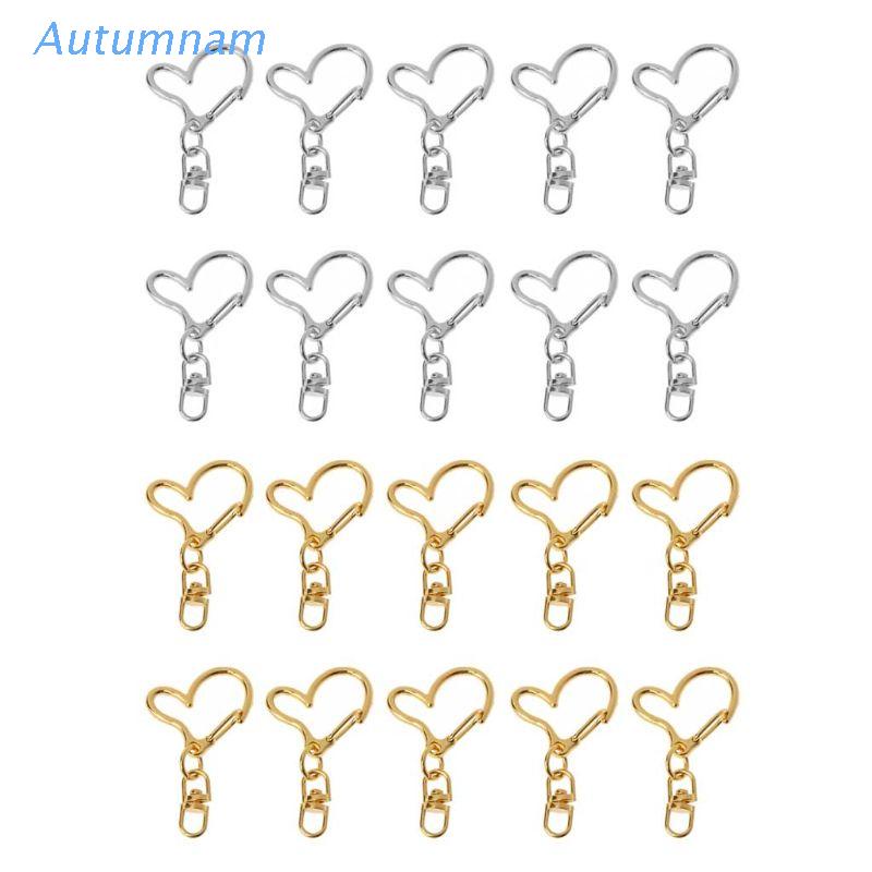 Bộ 10 Móc Khóa Kim Loại Hình Trái Tim Dùng Làm Trang Sức Diy