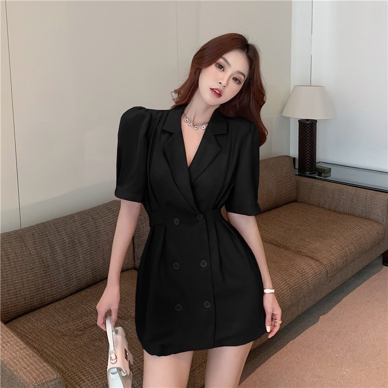 Đầm nữ sơ mi tay ngắn cổ v Emilyshop