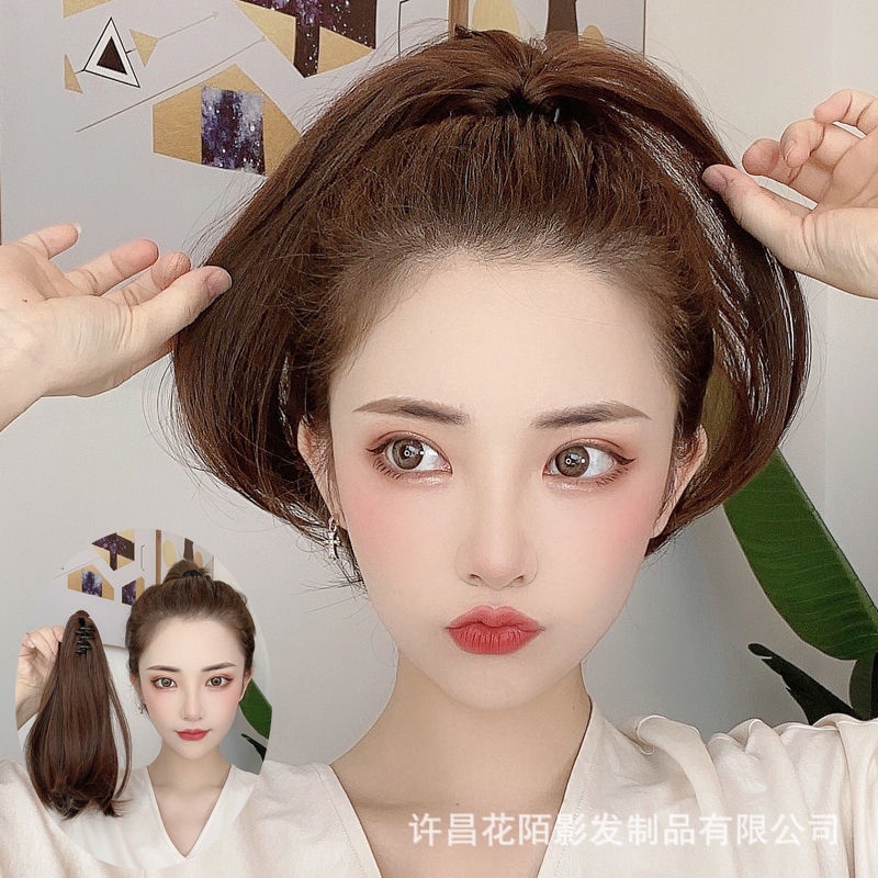Tóc giả MISS FANCY kiểu đuôi ngựa 30cm ngắn thẳng mượt thời trang cho nữ