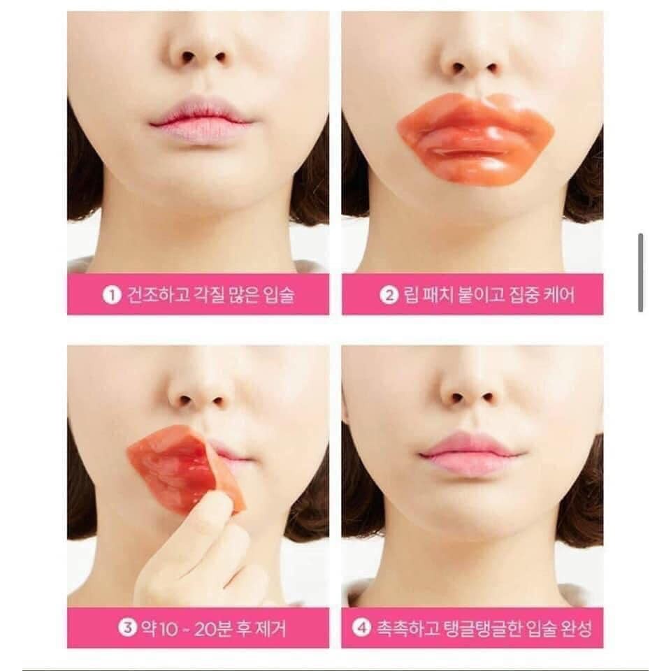 Mặt nạ môi Prreti Real Vita Hydrogel Lip Patch Hàn Quốc hộp 30 miếng Mặt nạ thạch dưỡng ẩm môi khô nứt nẻ