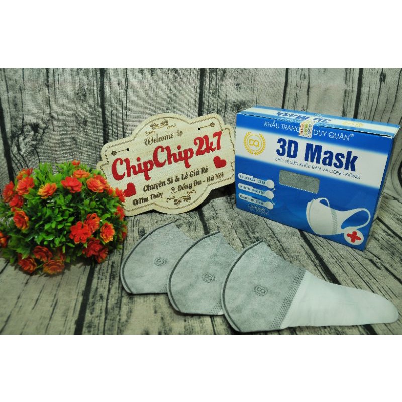 (3d Xám)Hộp khẩu trang 3d mask màu Xám công nghệ Nhật 50 cái