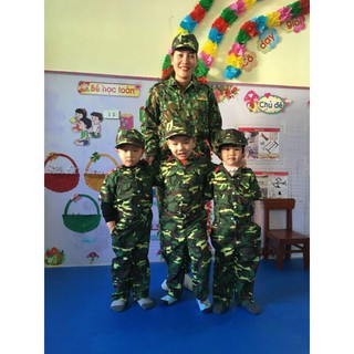 SET ĐỒ LÍNH RẰN RI CHO BÉ TRAI VÀ BÉ GÁI KÈM NÓN