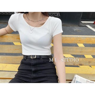 Áo thun tăm nữ mỏng ngắn tay trơn dáng ôm freesize, Pniss 117589