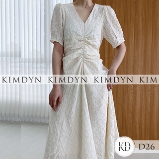 Đầm xòe midi tay phồng vải nhún mềm có lót KimDyn [KDD26]