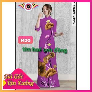 Áo dài truyền thống lụa tơ in hoa mềm mịn- Áo Dài Đẹp Xuất Sắc