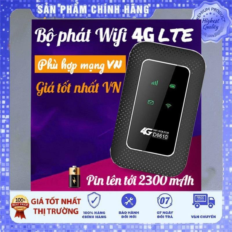 Bộ phát wifi 4G . Thiết bị phát wifi di động D6610 hàng chính hãng