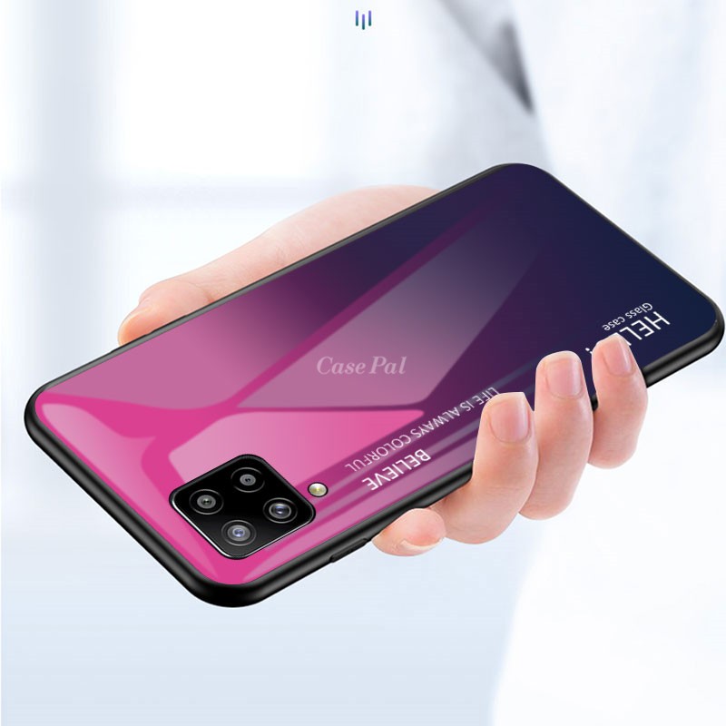 Ốp điện loại lưng kính cường lực màu Gradient cho Samsung Galaxy A12 | BigBuy360 - bigbuy360.vn