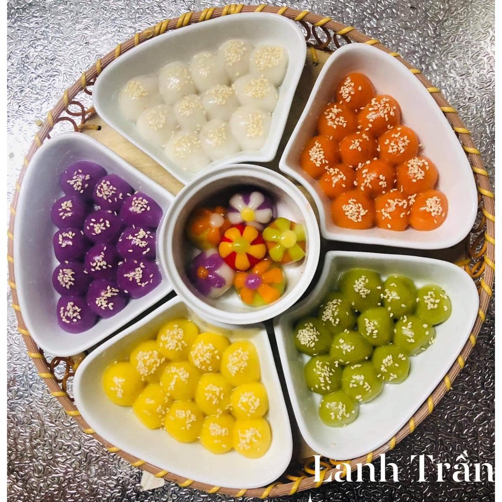 [SALE CẬN DATE 30/6/2023]Set nguyên liệu 900g-1050g làm bánh trôi/bánh chay ngũ sắc/bánh trôi hoa sen