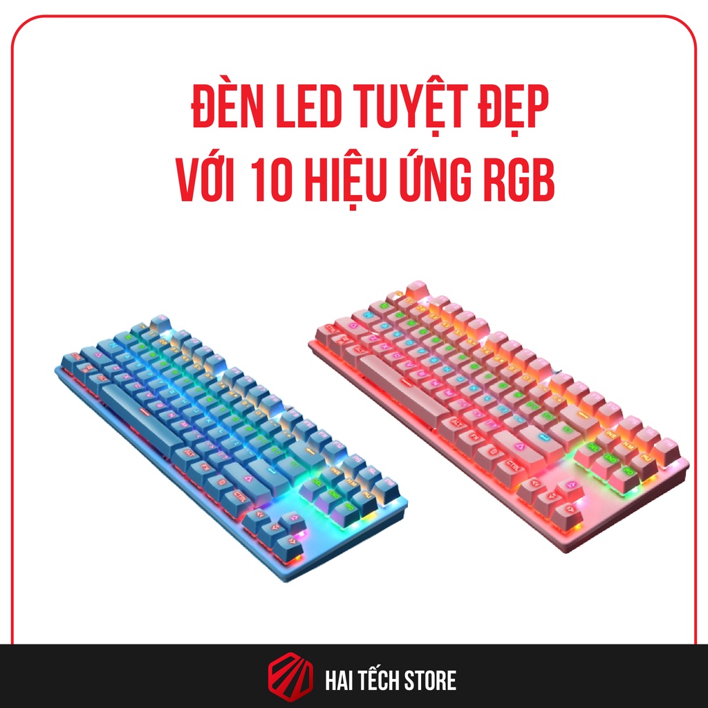 Bàn phím cơ LEAVEN K550 PRO | RGB led | Blue switch | 87 phím | bàn phím máy tính