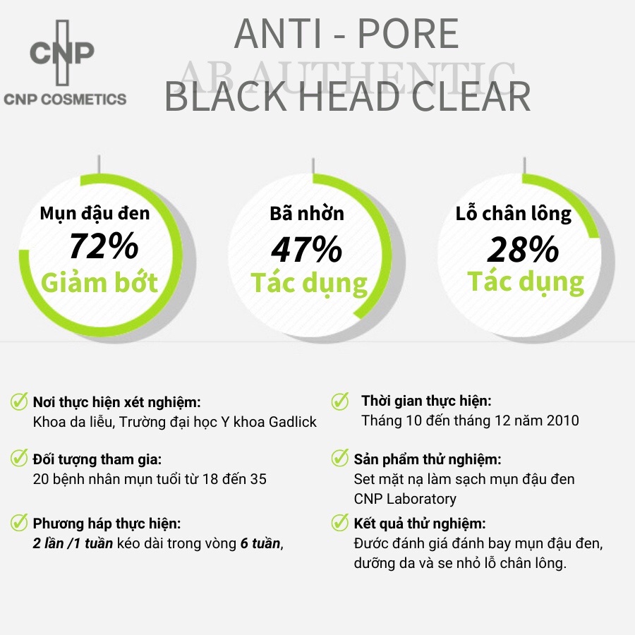 Set mặt nạ làm sạch mụn đầu đen CNP Laboratory Anti-Pore Black Head Clear Kit -  AB Authentic