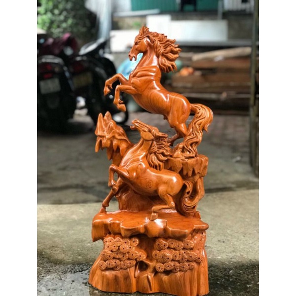 Tượng con ngựa song mã cao 70 cm