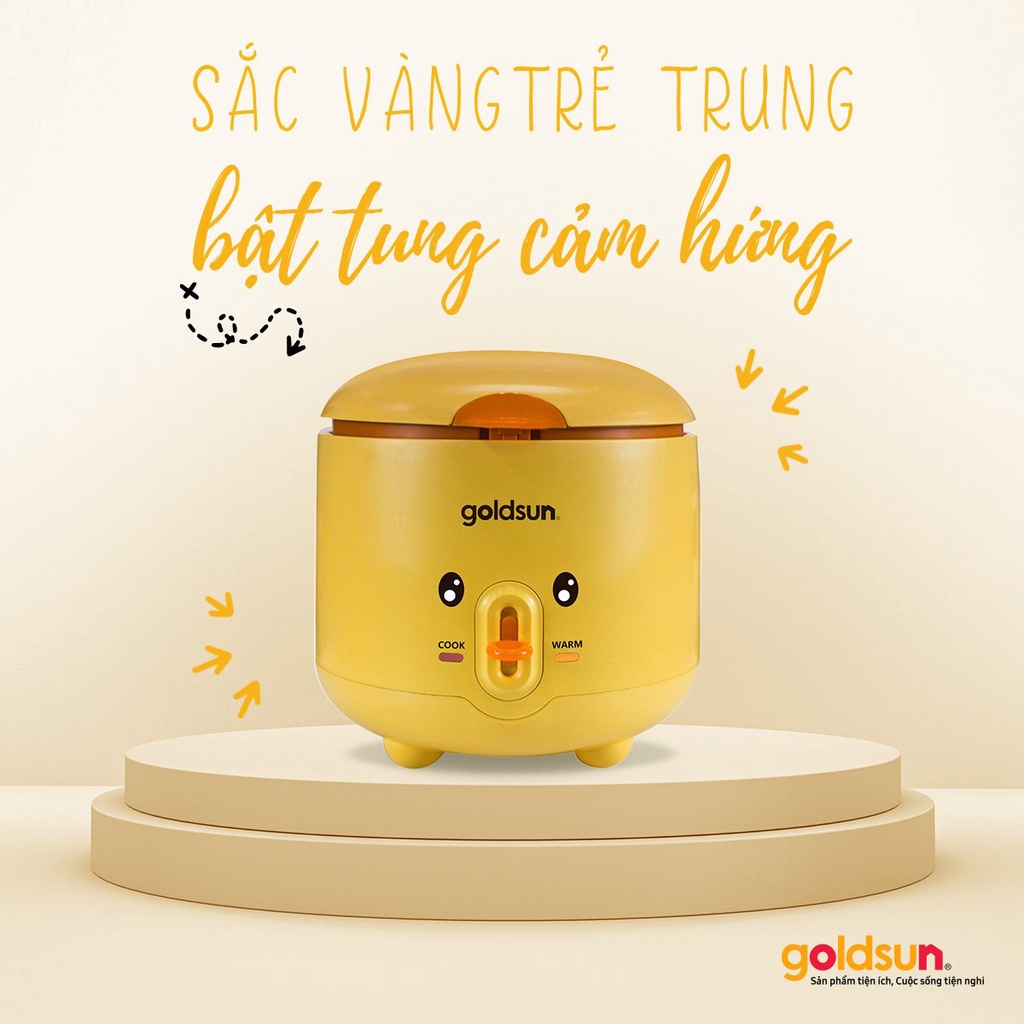 Nồi cơm điện mini Goldsun GRC5020, nồi cơm nhỏ ruột dày dặn 1 lít nấu ngon siêu tốc, Bảo hành 12 tháng - ATN GREEN