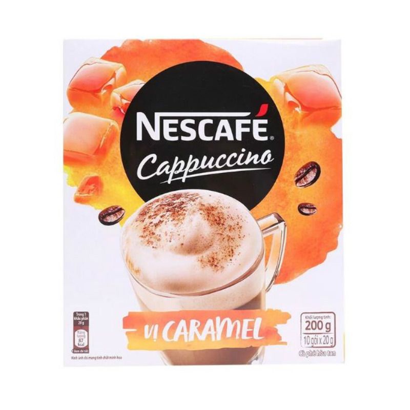 Cà Phê Hòa Tan Nescafé Cappuccino Vị Caramel 20G (10 Gói)