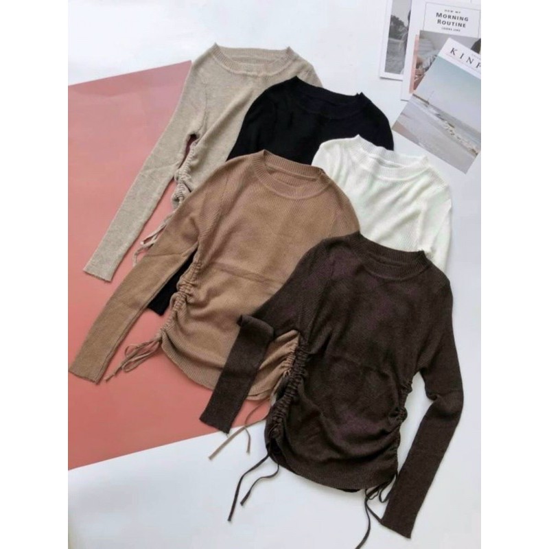 Áo len rút eo nhiều màu