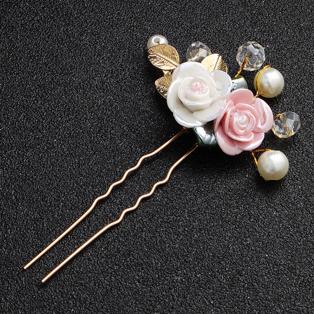 Cài Tóc Hình Hoa Đính Ngọc Trai Nhân Tạo Phong Cách Vintage
