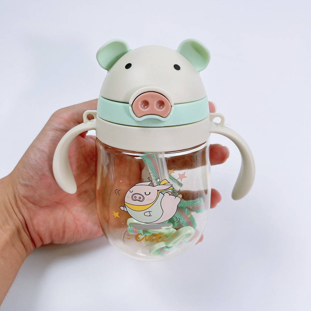 (Tặng 1 cọ rửa ống hút) Bình tập uống, bình tập hút cho bé 280-350ml [Olala Baby]