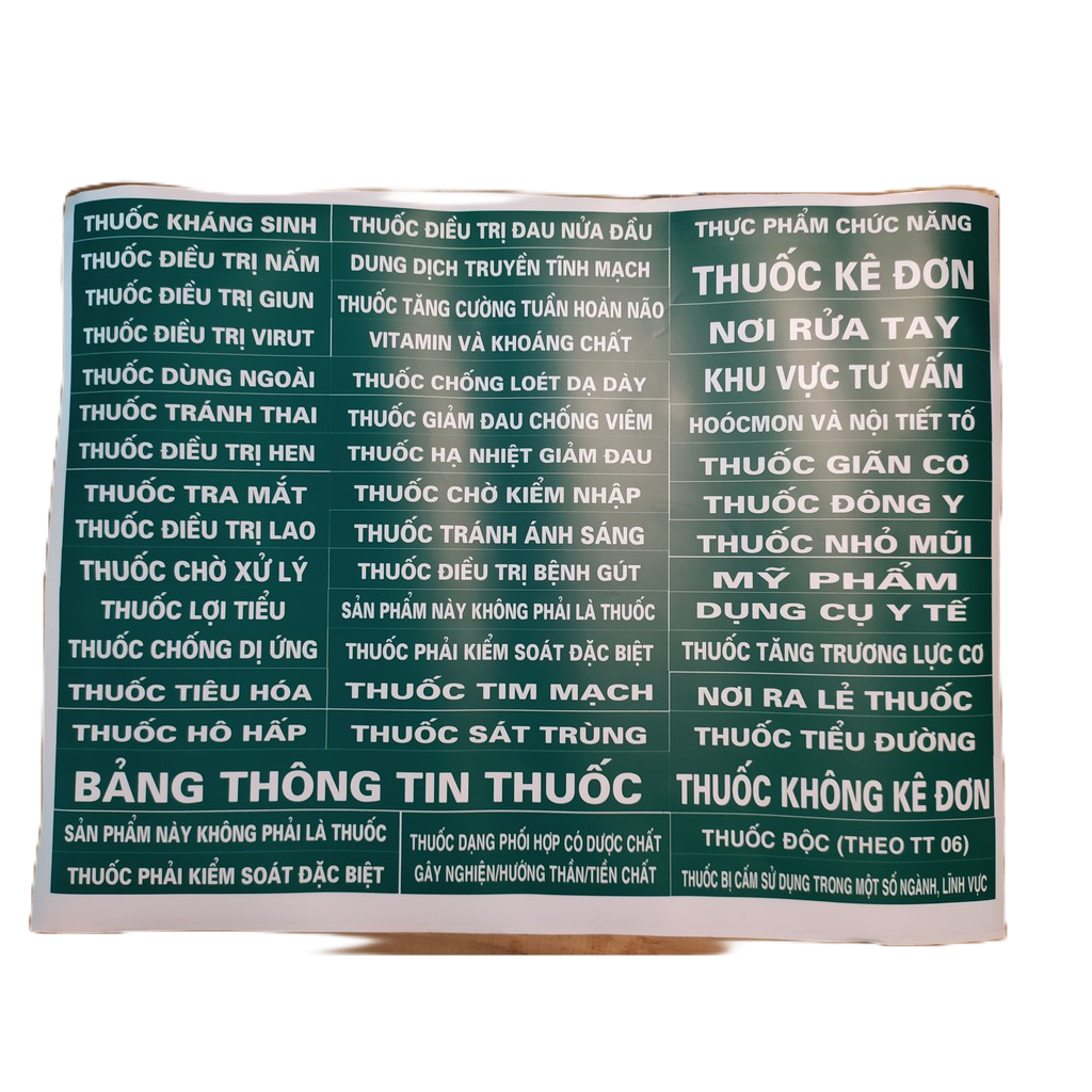 Tem Dán Tủ Thuốc - Decal Dán Tủ Nhà Thuốc Tây