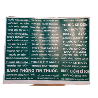 Decal Dán Tủ Nhà Thuốc Tây - Tem Dán Tủ Thuốc