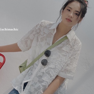 Kuchimachic - Áo sơ mi ren cộc tay (không kèm bra bên trong) Mã KUSM09