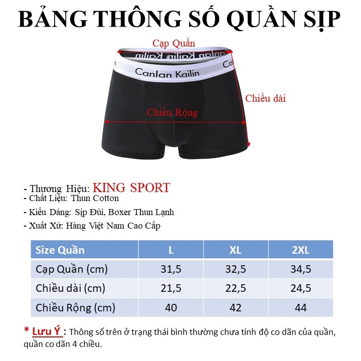 Quần sịp đùi nam cao cấp  thun lạnh boxer thông hơi thoáng khí vải thun cotton co dãn bốn chiều mềm mịn ICON KING SPORT