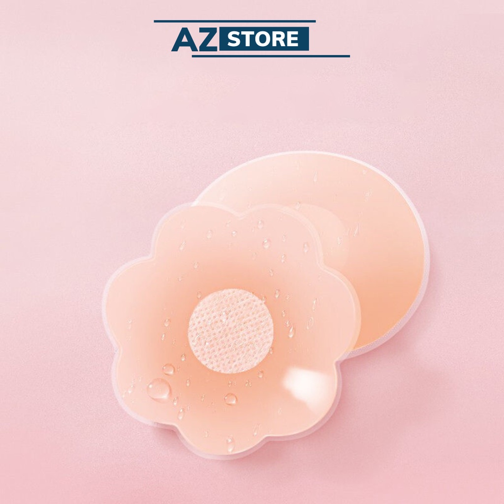 Cặp miếng dán ngực Silicon hình tròn nhũ hoa cao cấp siêu dính sử dụng nhiều lần - AZ Store