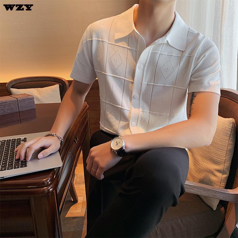 ▽♨Hàng mới về Áo thun Polo dệt kim tay ngắn thời trang Anh Quốc cho nam ∏2021