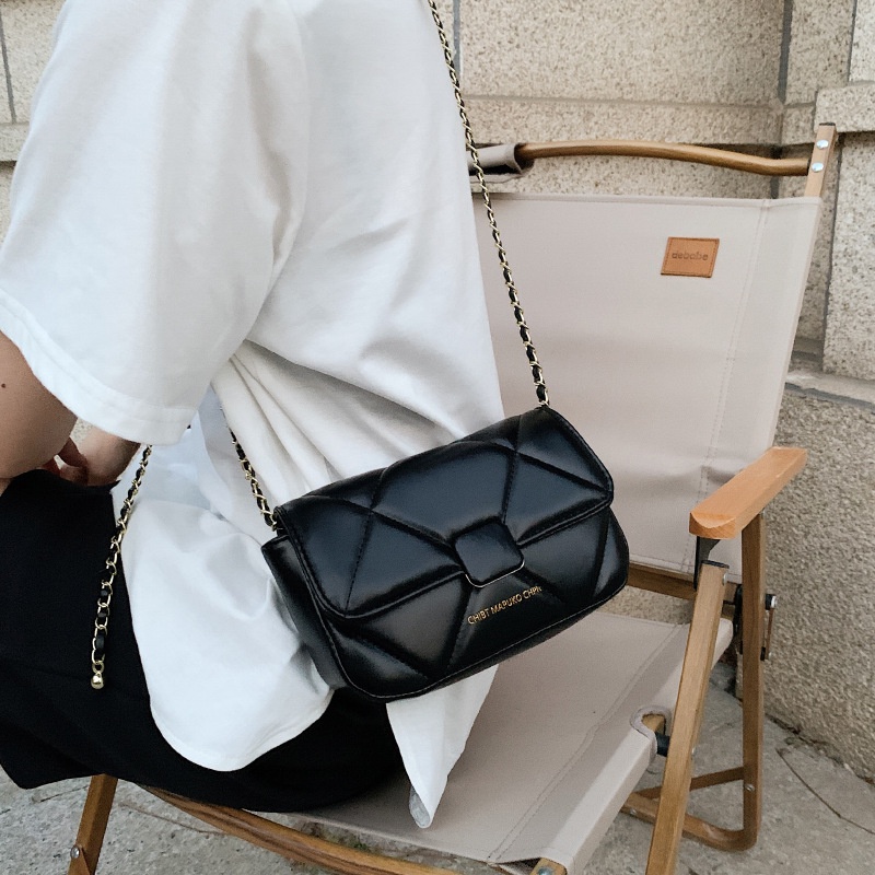 Túi Đeo JASMIN NOIR Chéo Nắp Lật Họa Tiết Kẻ Ô Phối Dây Xích Cho Nữ