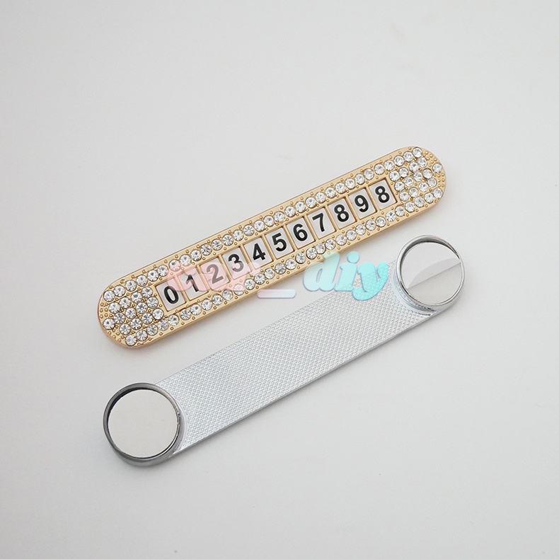 Bảng Số Điện Thoại Đỗ Xe Tạm Thời Đính Đá Trang Trí Cho Xe Hơi Thẻ