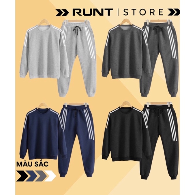 Bộ Thể Thao Nam, Bộ Thu Đông Chất Nỉ 4 Màu Trẻ Trung Năng Động Thời Trang Cao Cấp RunT- B01