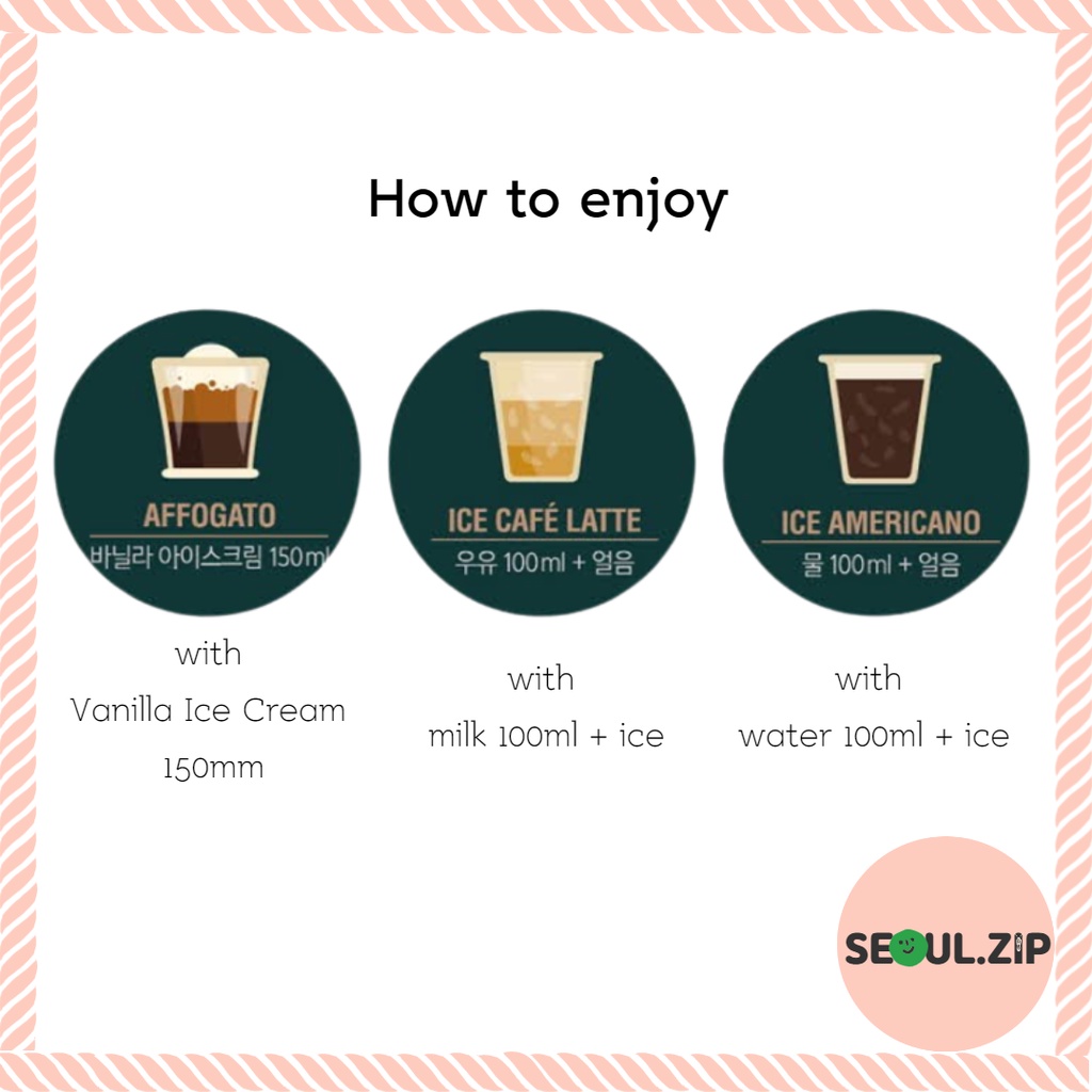 Cà phê dạng lỏng Espresso Hàn Quốc, Cà phê hòa tan 10T / 30T