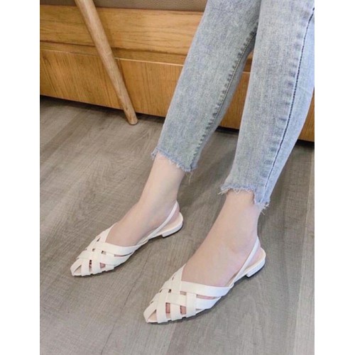 GIÀY SANDAL BỆT MŨI NHỌN DA QUAI ĐAN, giaydepxinh.dangmi